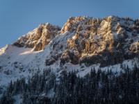 Teleblick zur Scheibenwand im Licht der Morgensonne